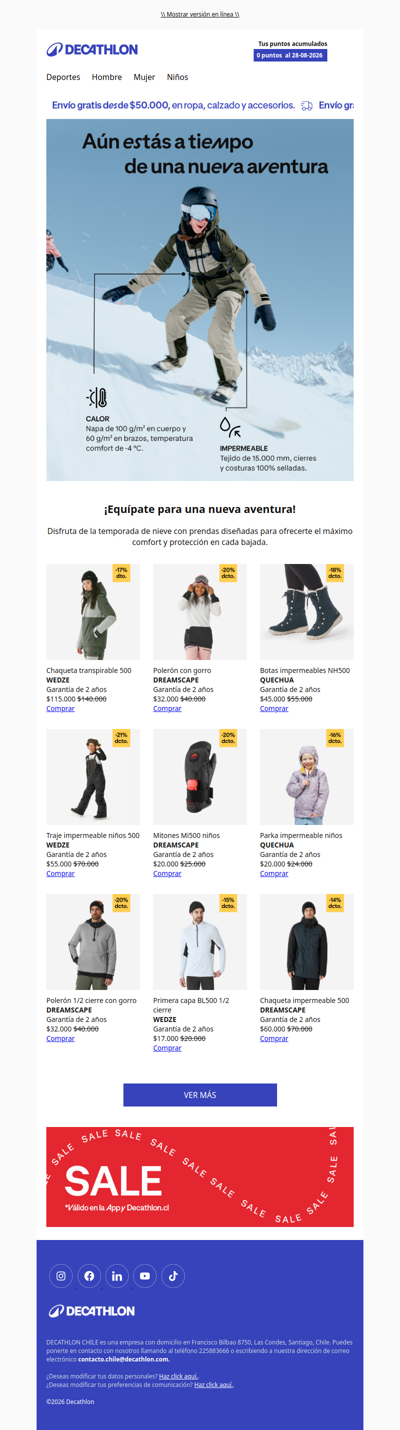 Disfruta la nieve con prendas técnicas en descuento ⛷️