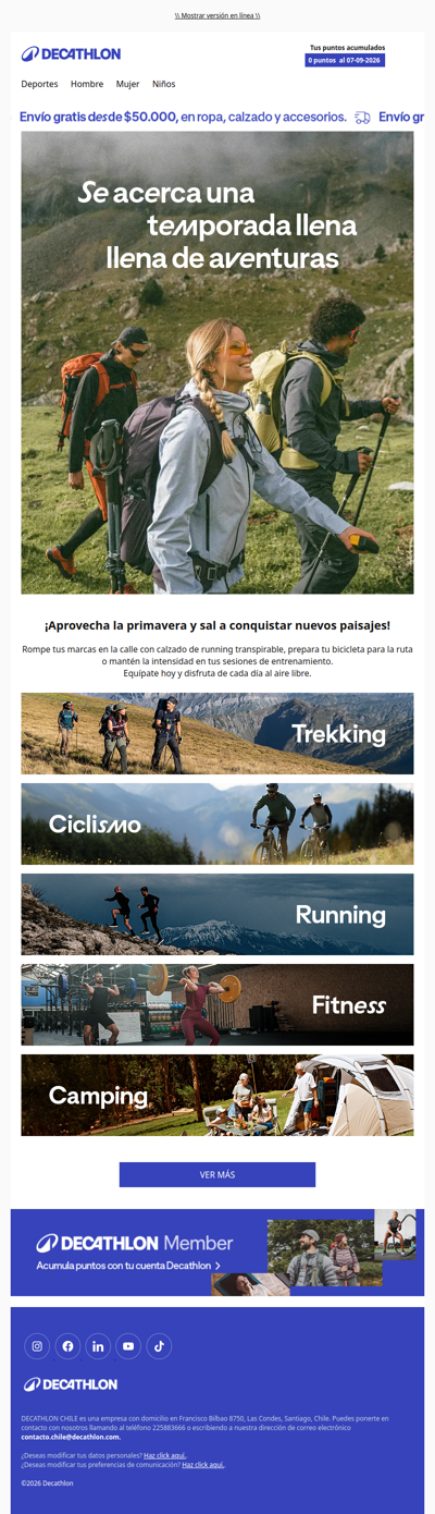 ¿Trekking, running o ciclismo? Prepárate para lo que necesites 💪