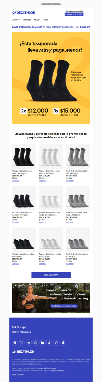 Llévate 3 y paga menos 🧦
