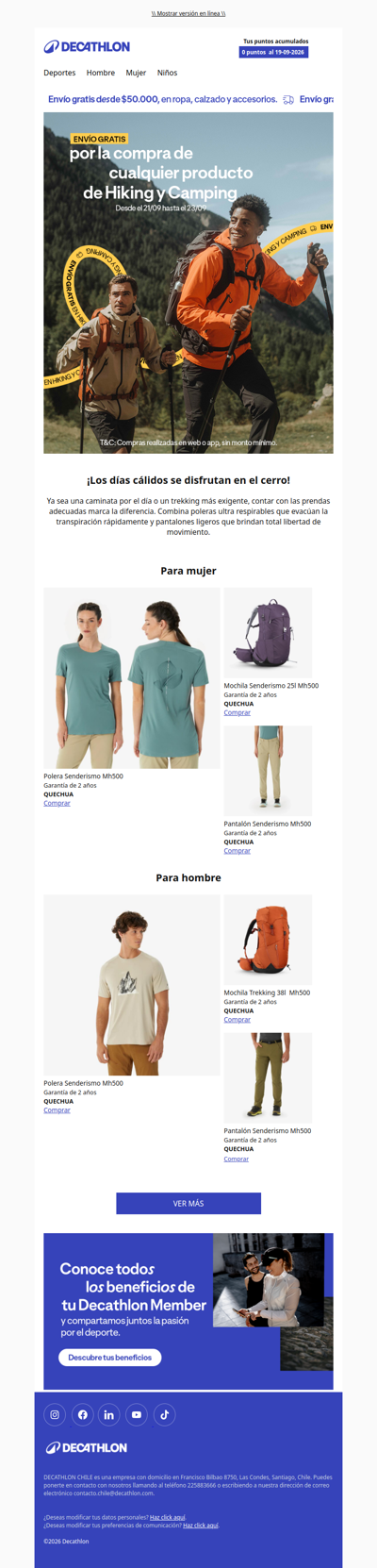 Días más cálidos, nuevos senderos: equípate para tu próximo trekking 🏔️