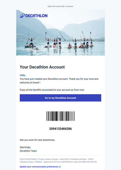 Your Decathlon Account Creation