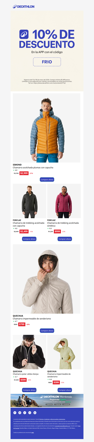 ❄️ ¿Hace FRÍO? Te regalamos un 10% para entrar en calor.