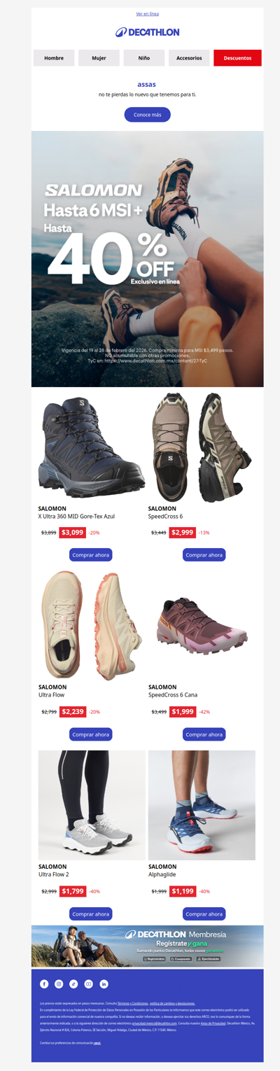 🔥Salomon con hasta 40% OFF + 6 MSI