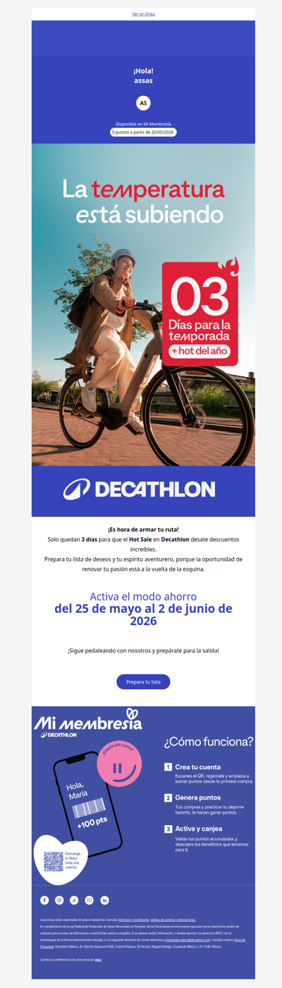 ⏱️Tic-tac: ¡3 Días para Hot Sale en Decathlon!