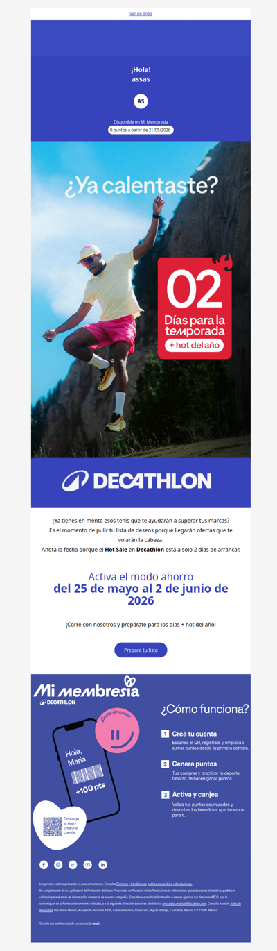 🏃‍♂️ ¡Solo 2 días! Los días + hot en Decathlon están cerca