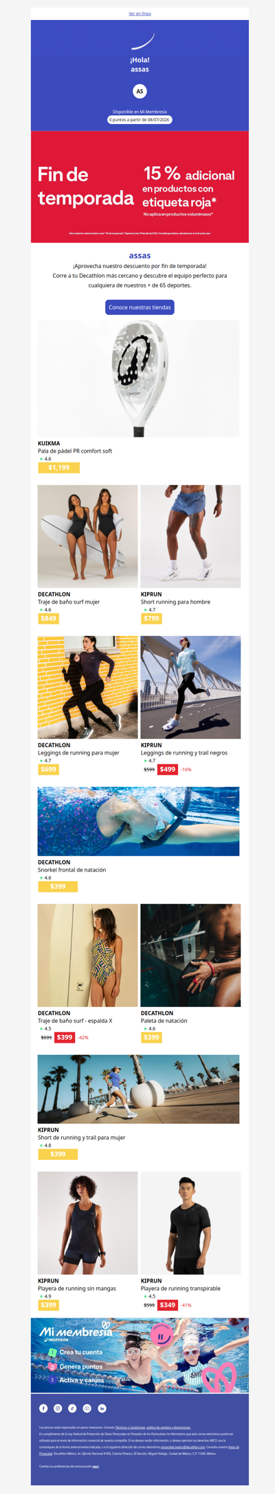 🏃 Corre a tu tienda más cercana y aprovecha 15% OFF adicional