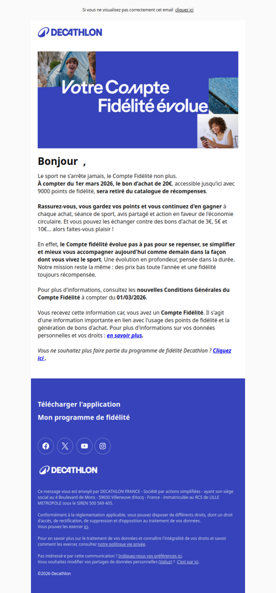 Le Compte Fidélité évolue à compter du 1er mars