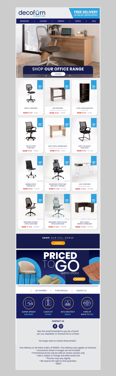 Work in Style: Office Furniture at PRICE TO GO – Limited Stock!