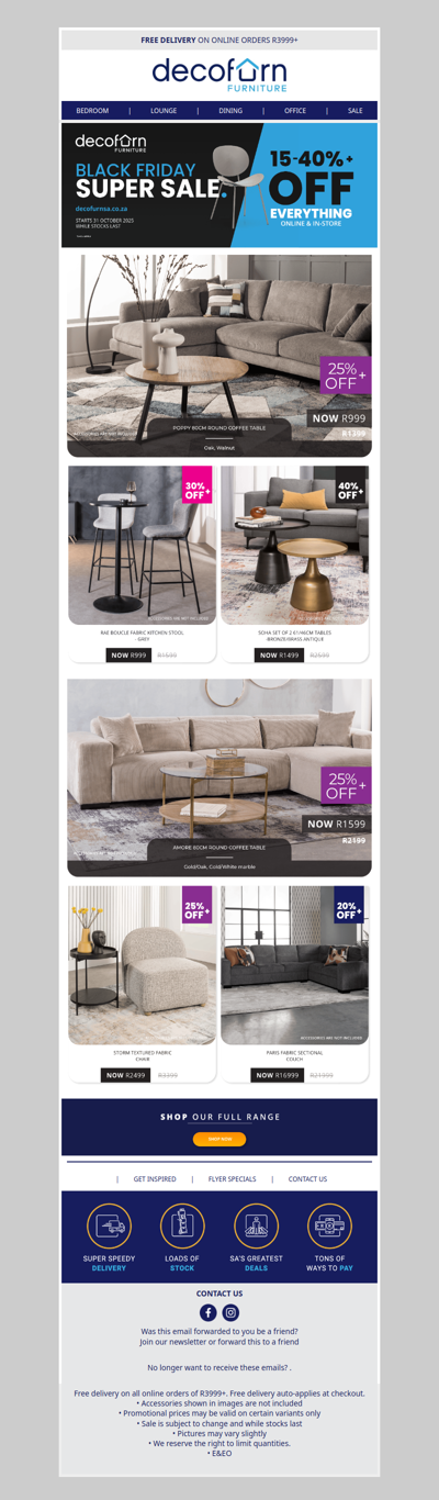 Style More. Spend Less. Get Inspired & Save Up To 40%+ On Our Black Friday Super Sale 🖤🛋️