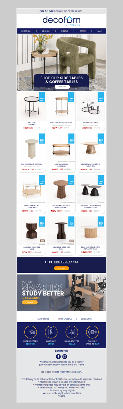 Complete the Look - Shop Our Side & Coffee Table Range!