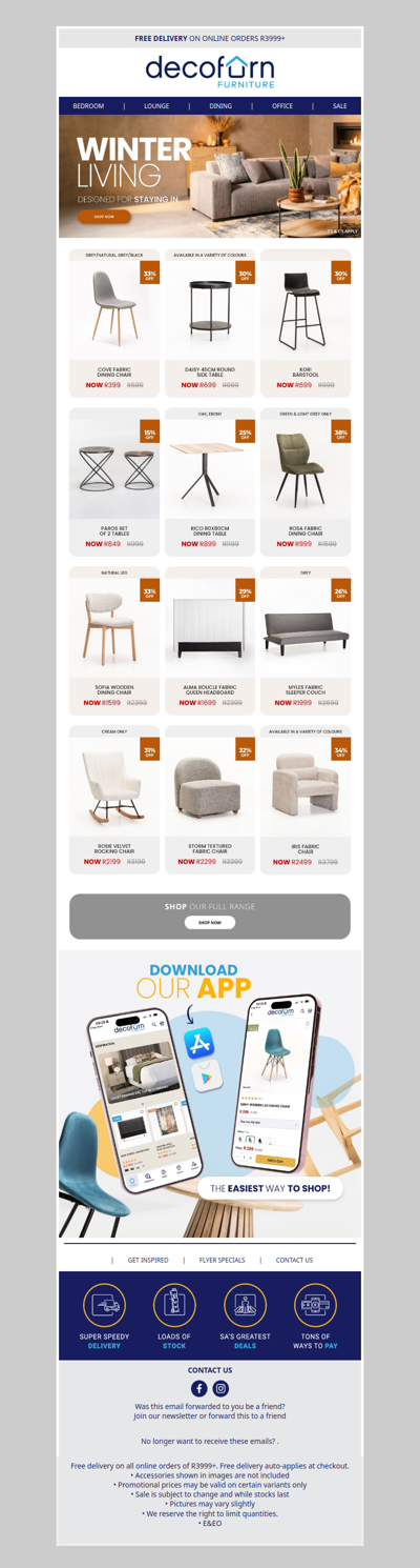 NEW Promo Just Launched! Winter Living Starts Here! Designed For Staying In.