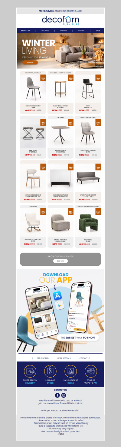 Cancel Your Plans. Stay Home Instead. Winter Comfort At Great Prices!