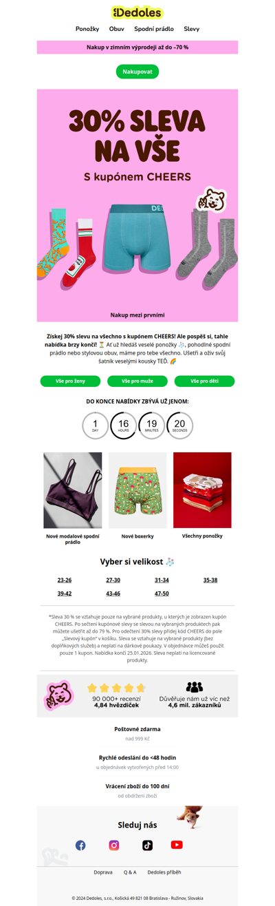 Co říkáš na slevu 30 % na všechno? 🔥