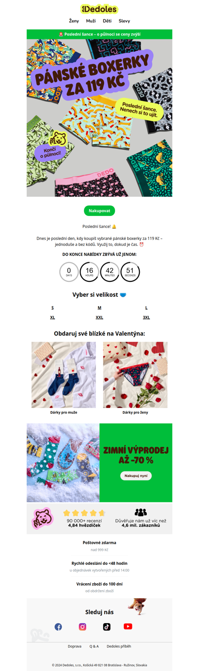 ⏰ Poslední den: pánské boxerky za 119 Kč ⏳