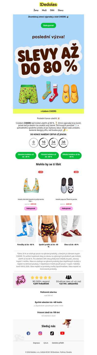 Poslední hodiny: slevy až 80 % ⏰🔥