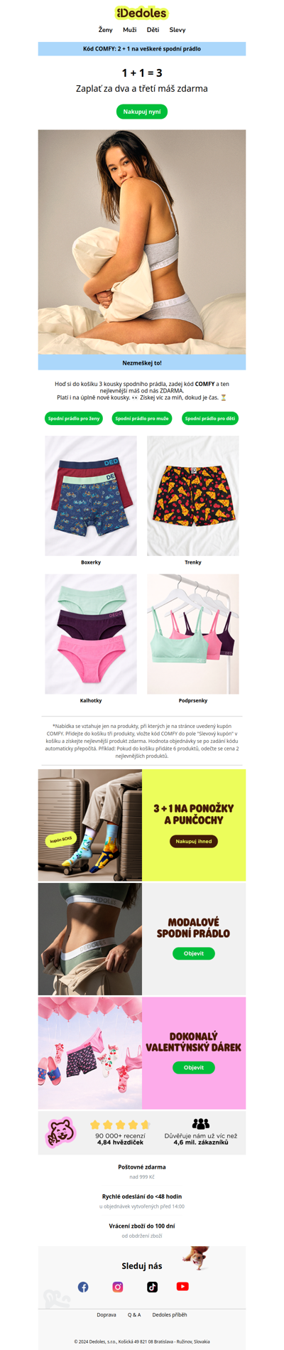 2 + 1 ZDARMA na spodní prádlo 🚨