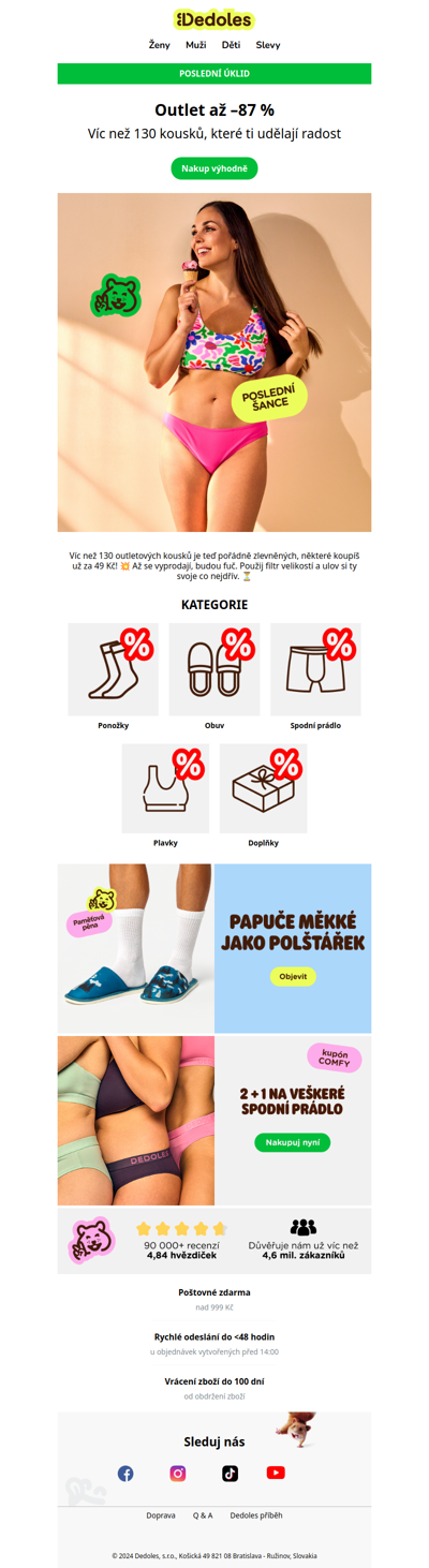 Outlet volá: poslední kousky až –87 % 🔥