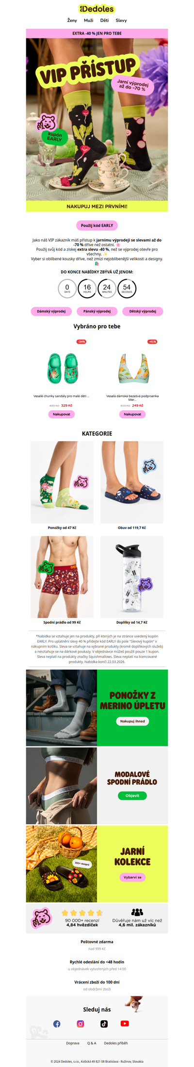 Tvůj VIP přístup: jarní výprodej až do -70 % 💥