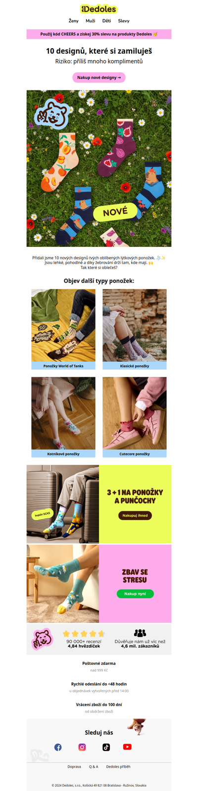 10 nových designů právě dorazilo 🧦