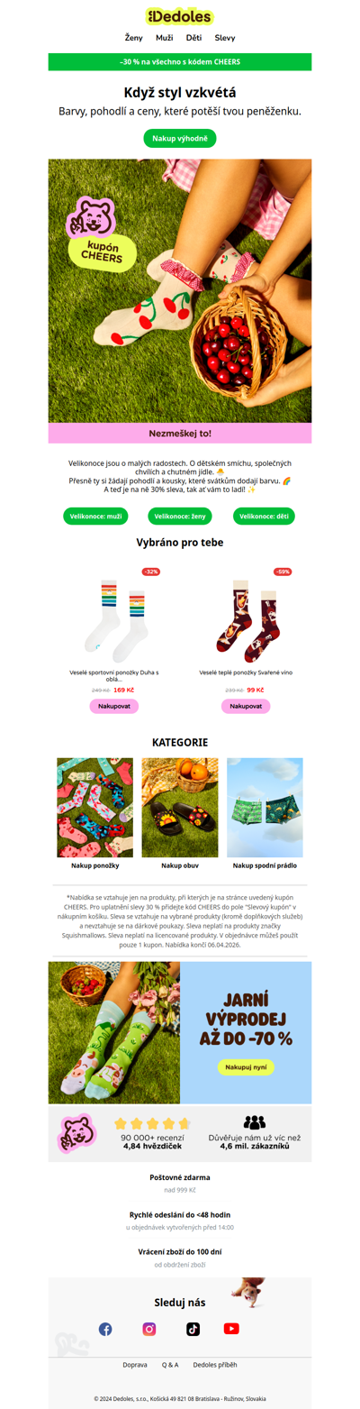 Jaro přišlo. A s ním –30 % na všechno 🌼