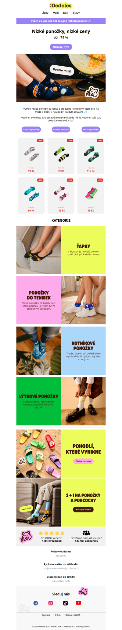 Nízké ponožky, nízké ceny 🧦☀️