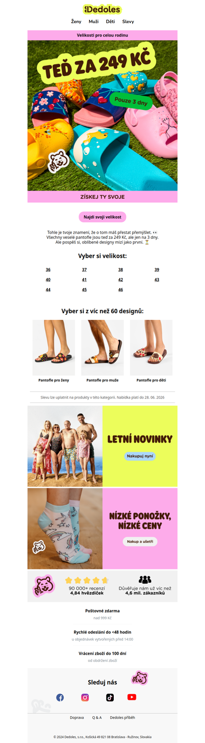 Tvoje pantofle jsou teď za 249 Kč 👀