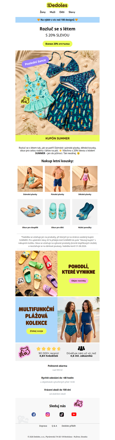 Poslední hodiny: –20 % na letní kousky 👈