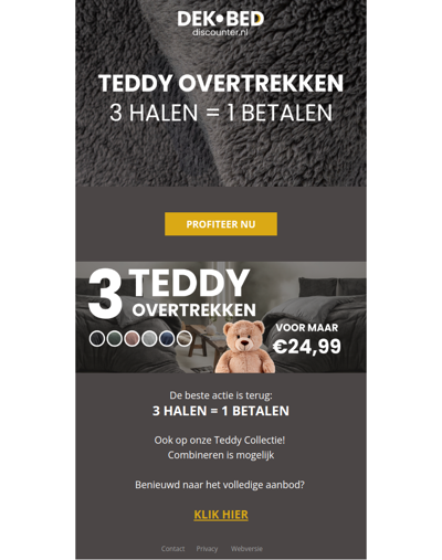 herinnering: 3 overtrekken voor €24,99!