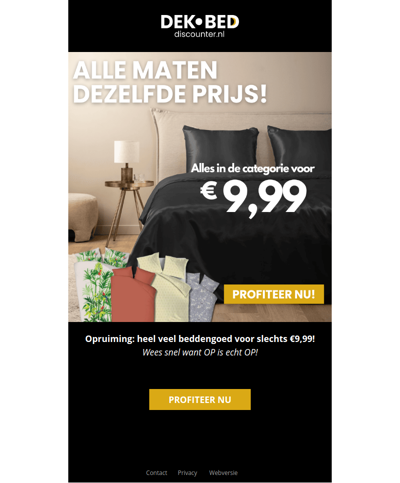 Opruiming: Alles mag weg voor €9,99!