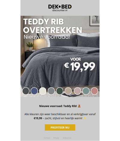 Nieuwe voorraad: Teddy Rib! 🧸