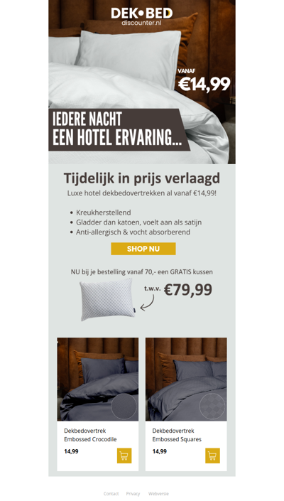 Luxe beddengoed voor €14,99!