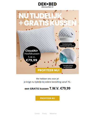 GRATIS Cloud Air ☁️kussen t.w.v. €79,99!