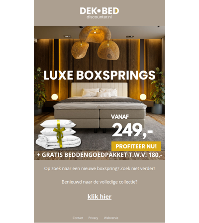 GRATIS cadeau bij aankoop van een boxspring! 🎁