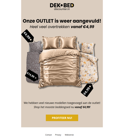 De outlet is weer aangevuld!