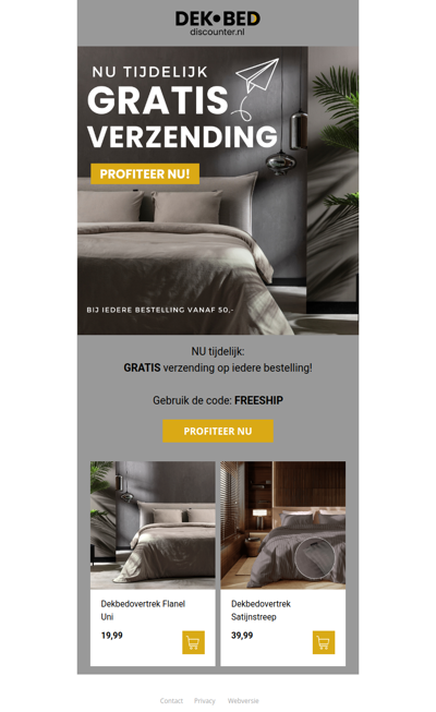 Tijdelijk GRATIS verzending op je bestelling