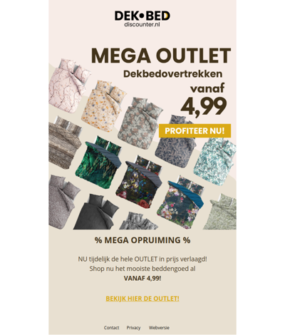 OUTLET - Kortingen tot wel 70%?!