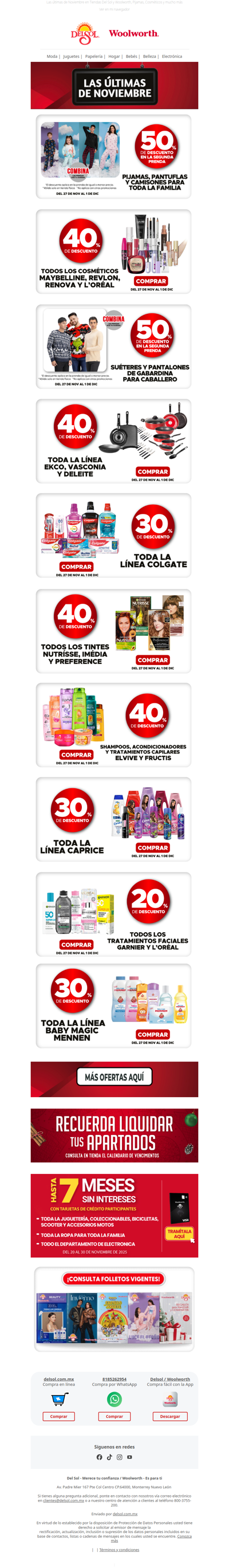 -40% en belleza y - 50% en la 2da pijama