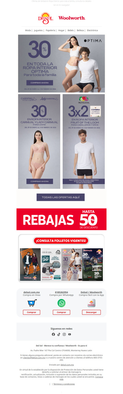 ¡Ahorra en ropa interior hoy -30%!  🤩