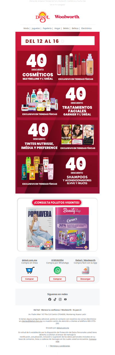 💅🏻 💄 ¡40% de descuento en cosméticos y más!  ✨  💆🏻‍♀️