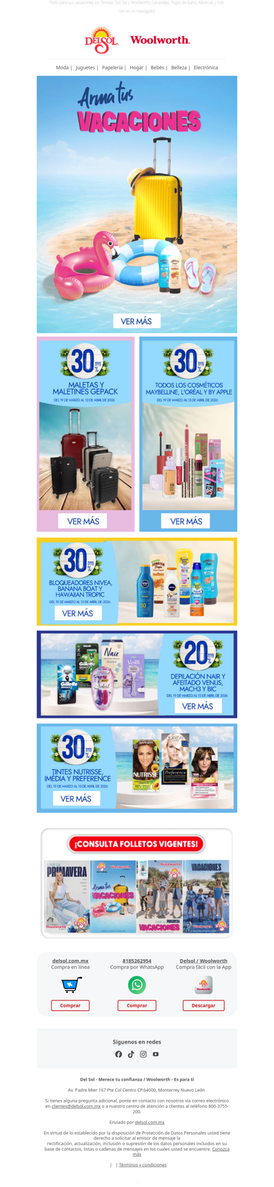¡Arma tus vacaciones!  ¡descuentos en bloqueadores y maletas! 🏝️👙🥳