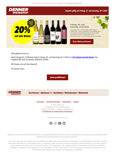 🍷20% auf alle Weine