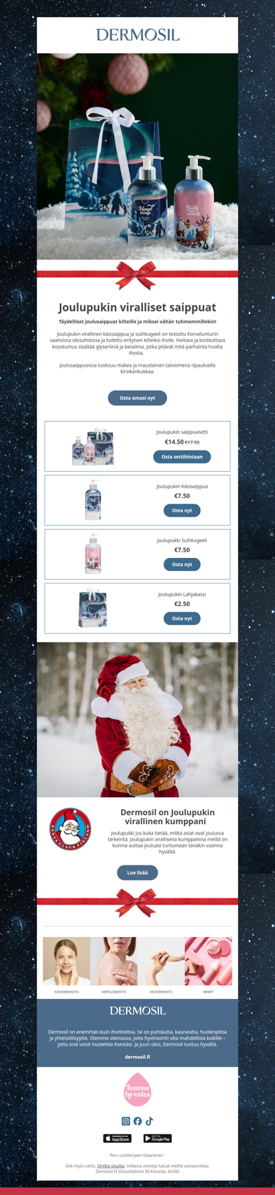 Joulupukin viralliset saippuat!