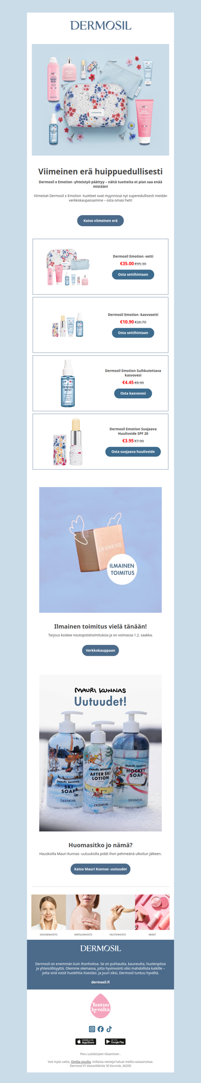 Ilmainen toimitus + superetu!