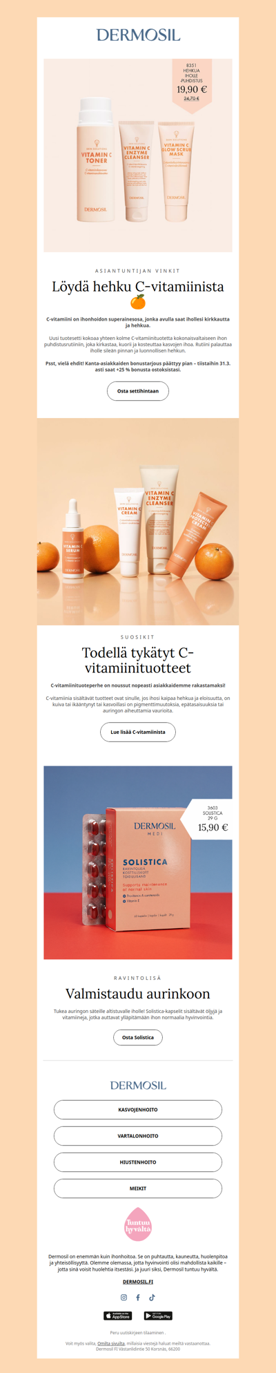 Löydä hehku C-vitamiinista🍊