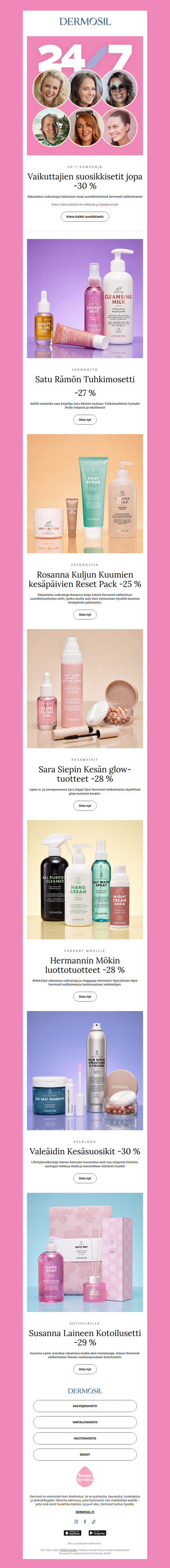 Vaikuttajien suosikkisetit jopa -30 %