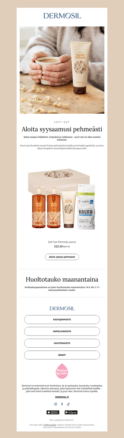 Aloita syysaamusi pehmeästi