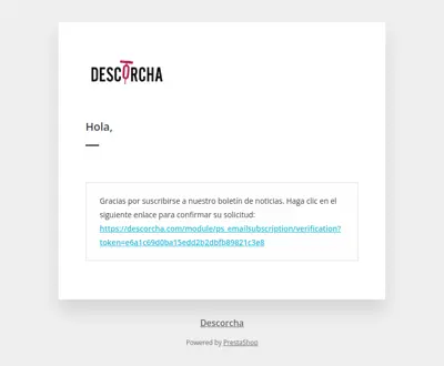 [Descorcha] Verificación de dirección de correo electrónico