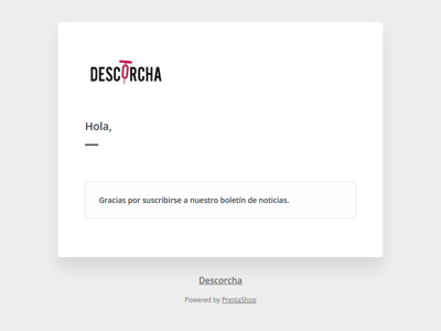 [Descorcha] Confirmación de la suscripción a nuestro Boletín de noticias