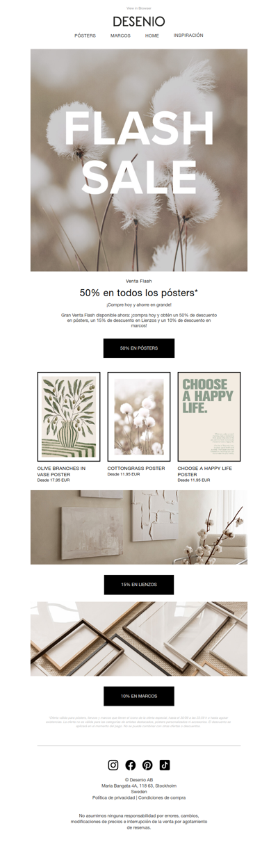 50% de descuento en todos los pósters*