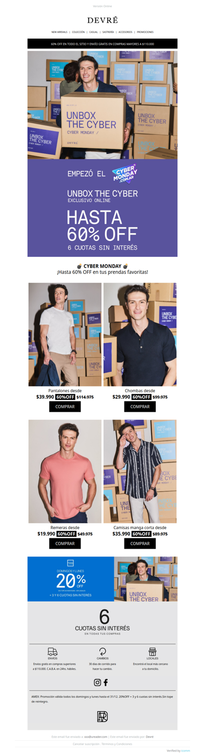 Aprovechá el CYBER MONDAY 💣 | ¡Hasta 60% OFF en TODO el sitio!